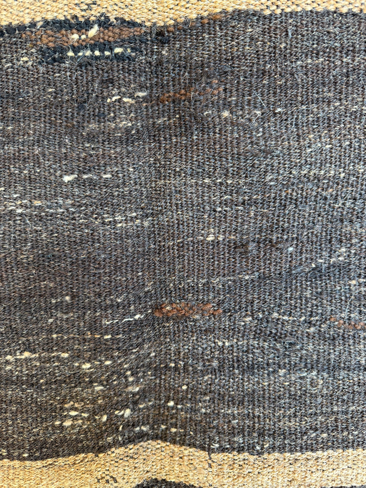 Vintage Chocolate and Caramel Striped Kilim Rug 215x280