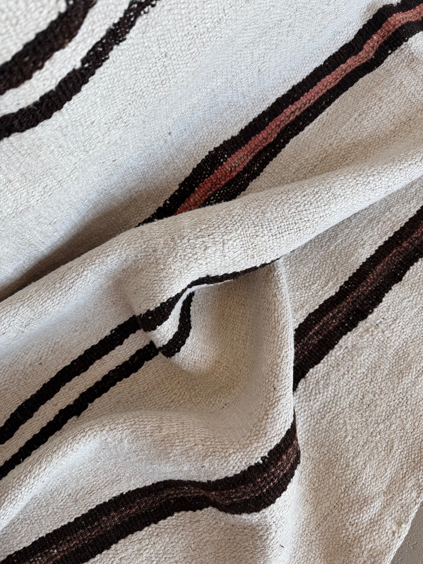 Vintage Natural and Claret Kilim Rug 340x185