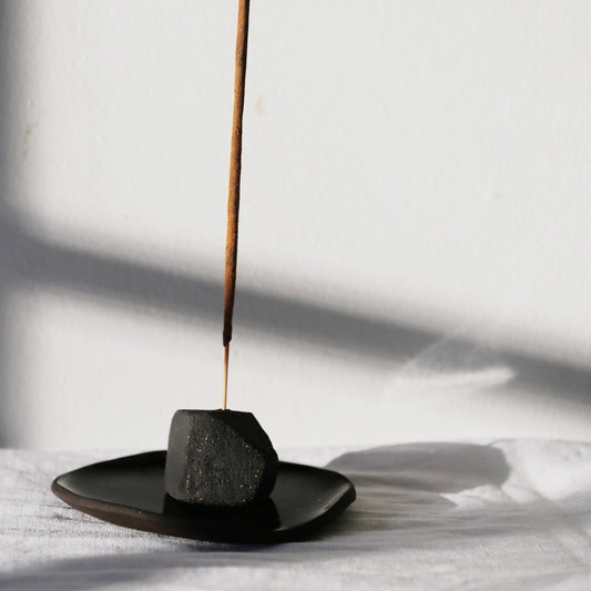 Incense Plate & Rock by by Clare Ceramics