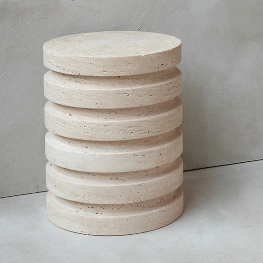 Travertine Layer Stool- Side Table