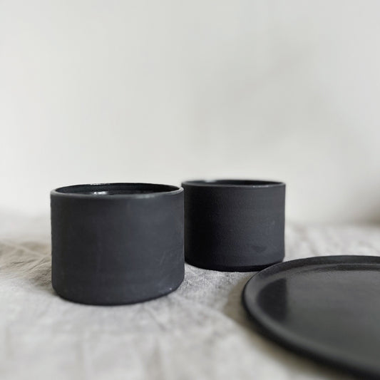 Charcoal Cups by Clare Ceramics