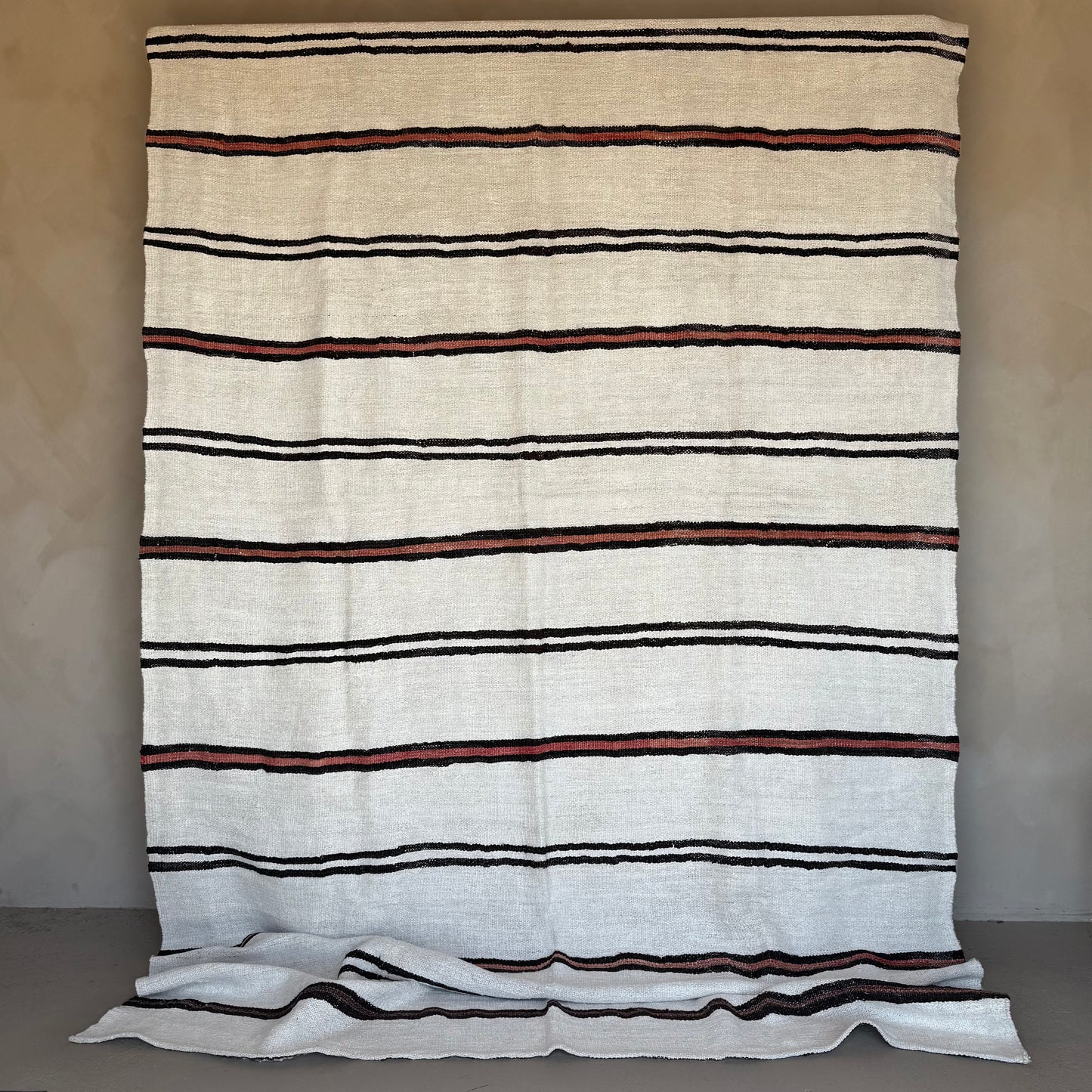 Vintage Natural and Claret Kilim Rug 340x185