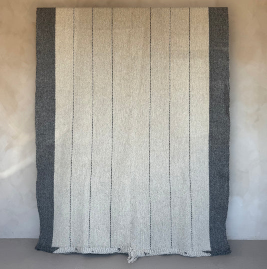 Grey and Cream Striped Rug 250x175