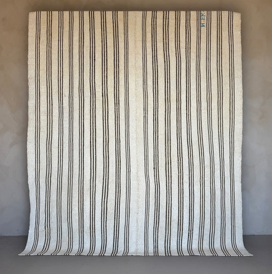 Vintage Embroidered Striped Kilim Rug 280x190