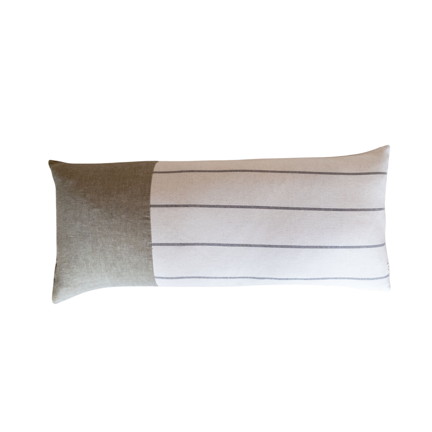 'Aiya’ Panelled Cushion Olive 110x48