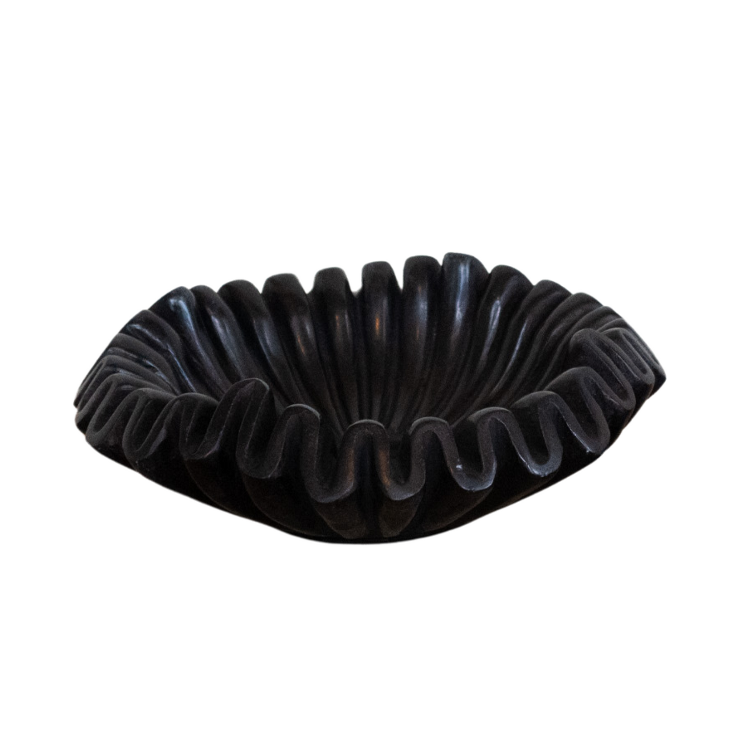 Black Marble Fluted Bowl L