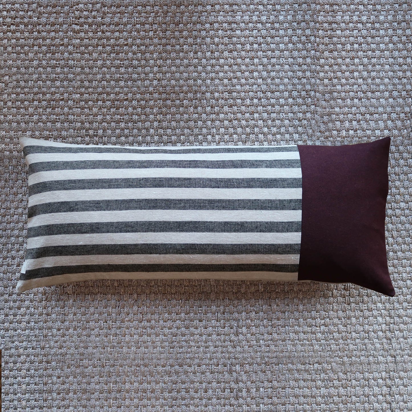 ‘Jules’ Panelled Cushion Claret 110x48