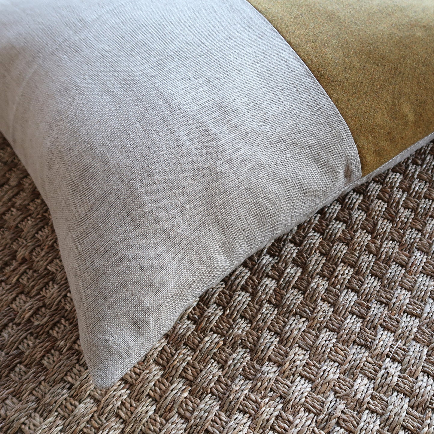 ‘Julie’ Panelled Cushion Tobacco 60x60