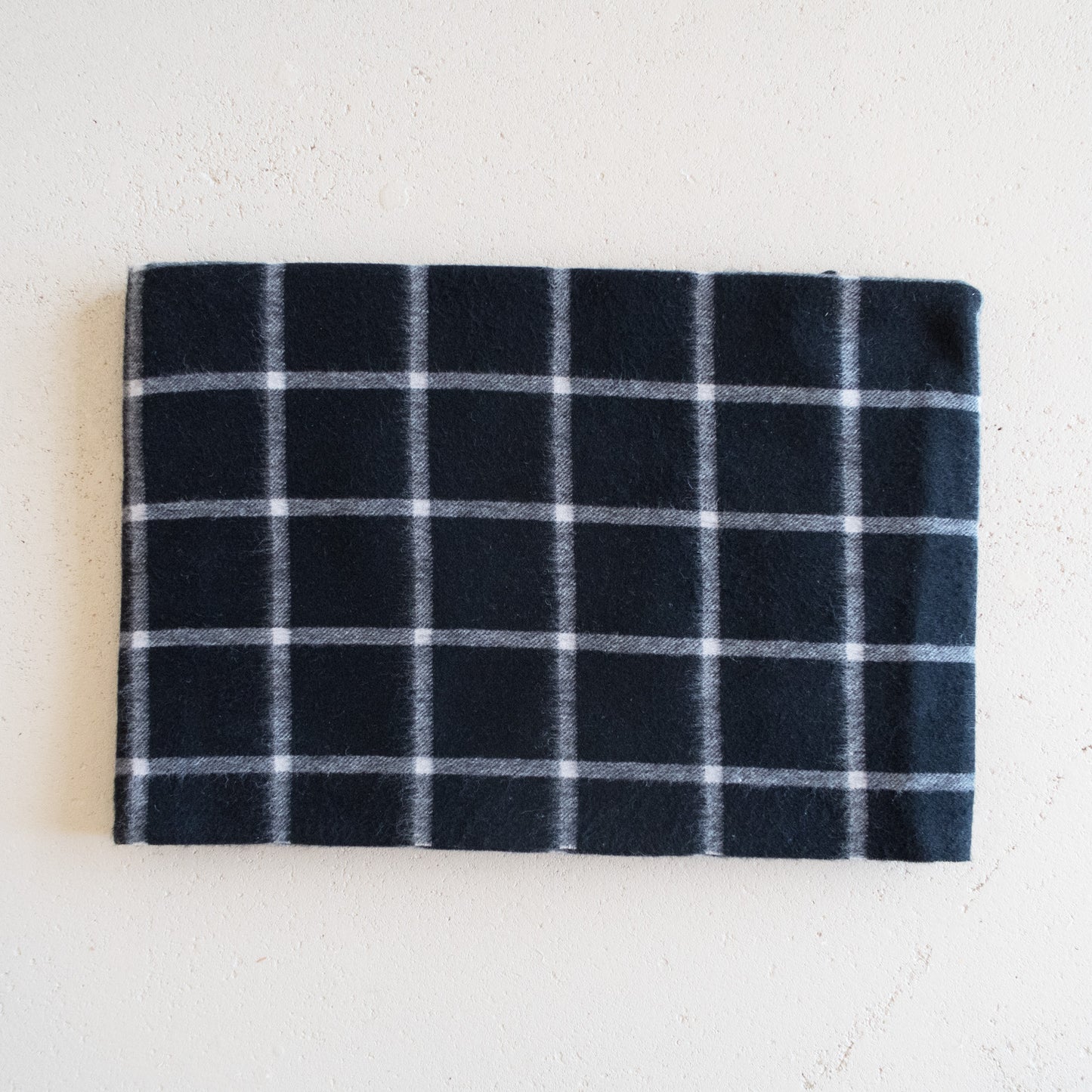 Lambs Wool Black & White Checked Blanket