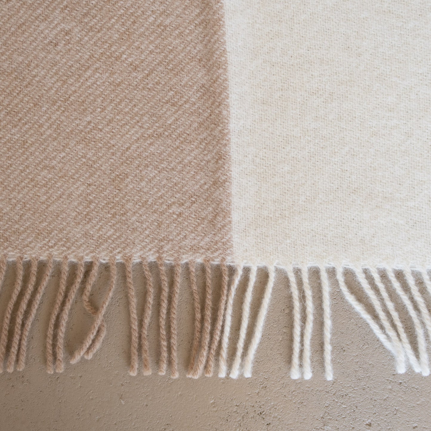 Lambs Wool Natural Two-Tone Blanket