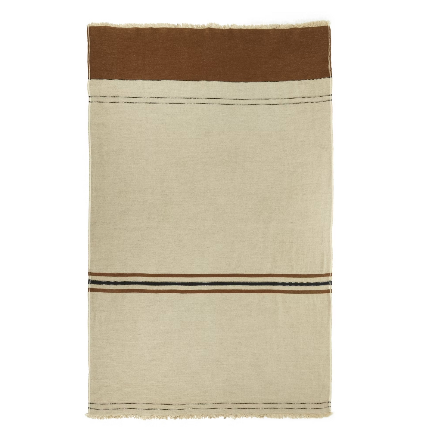 Libeco 'Foundry' Throw- Beeswax stripe 135x220