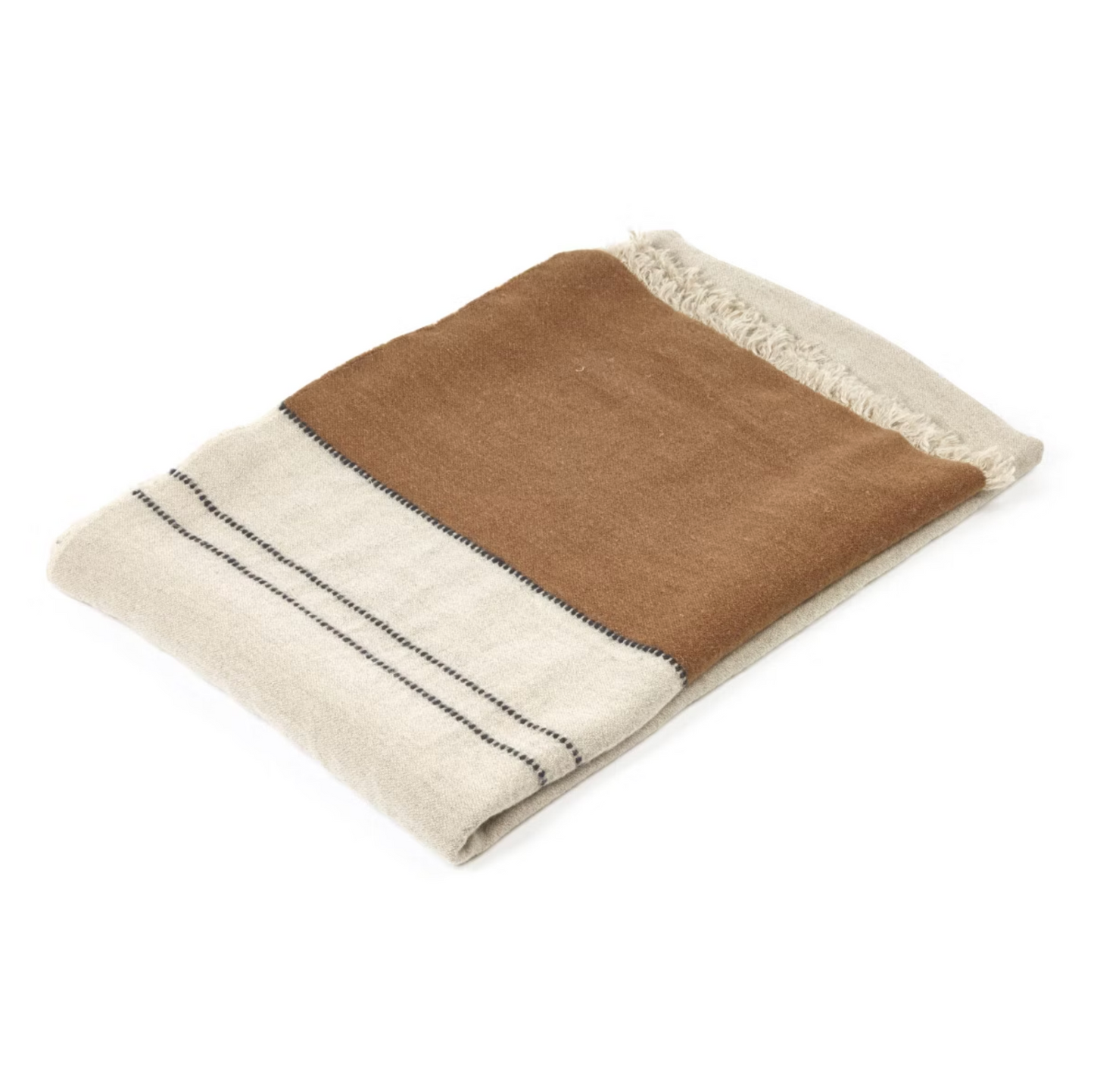 Libeco 'Foundry' Throw- Beeswax stripe 135x220