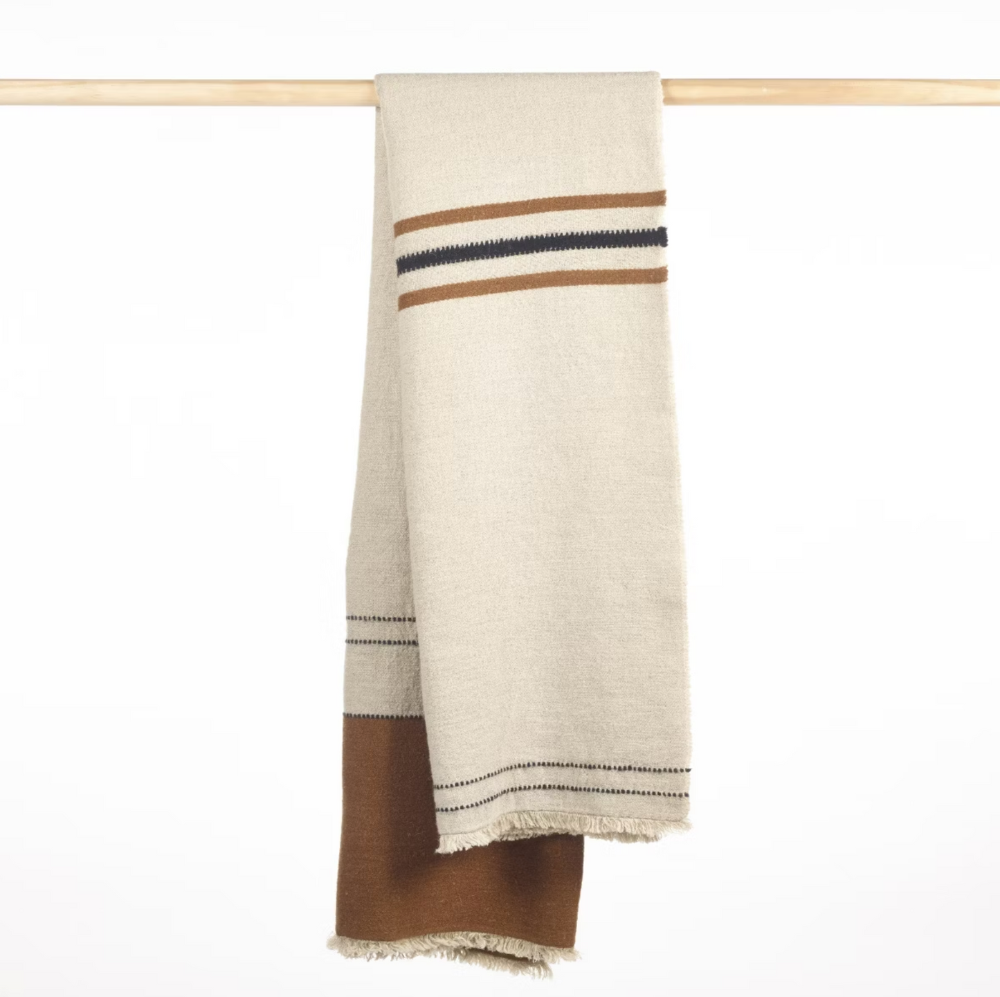 Libeco 'Foundry' Throw- Beeswax stripe 135x220