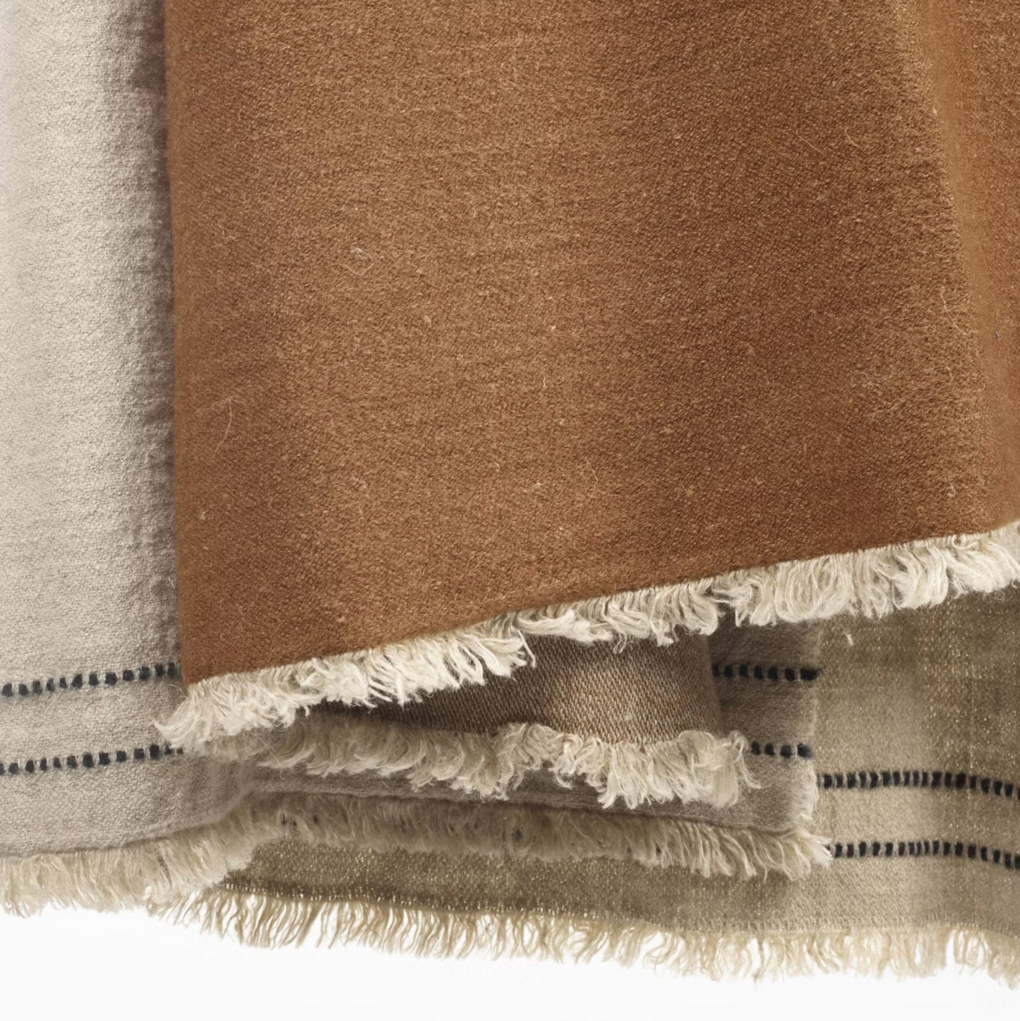 Libeco 'Foundry' Throw- Beeswax stripe 135x220