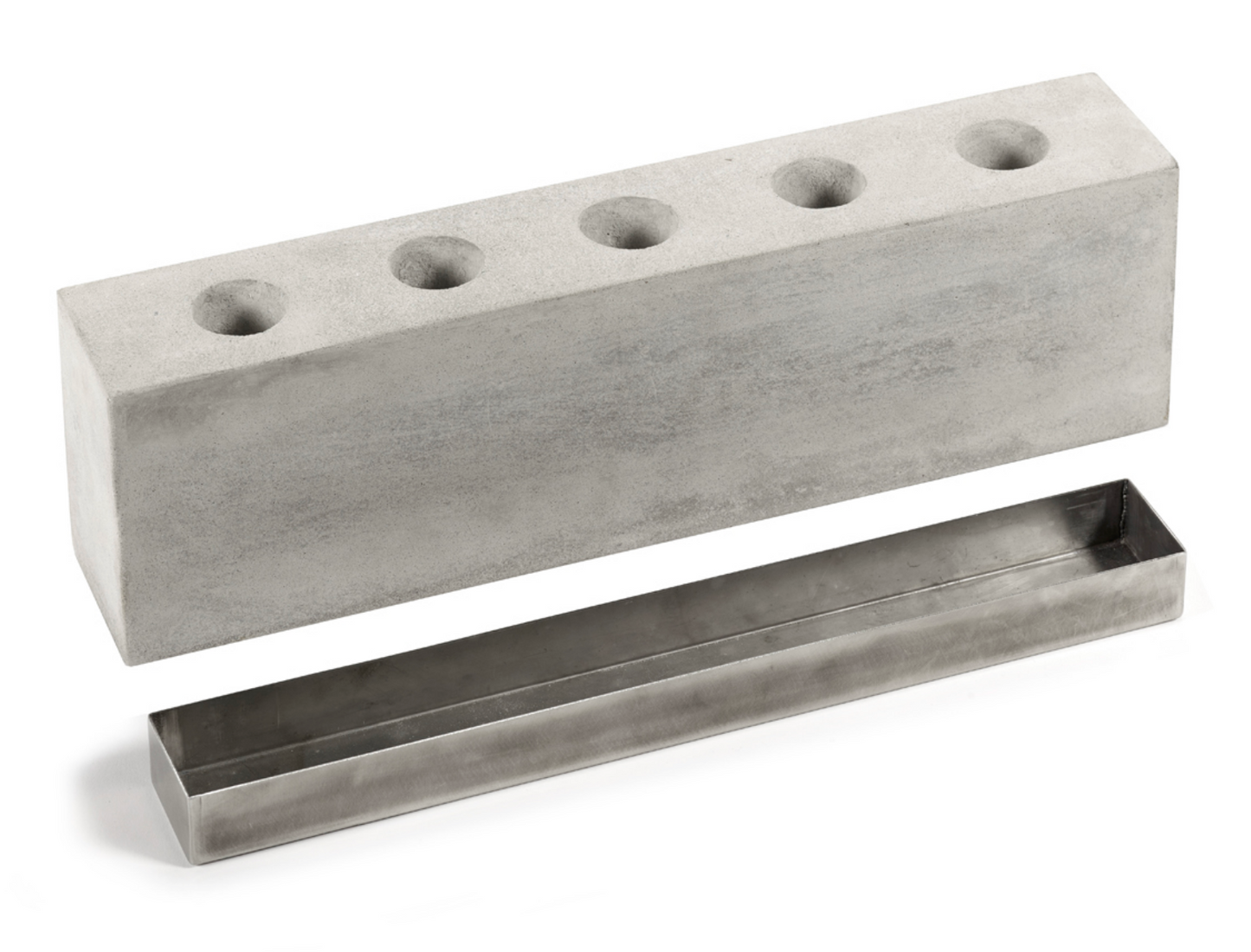 Concrete and Stainless Steel Umbrella Stand