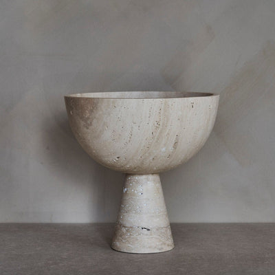 Travertine Pedestal Bowl
