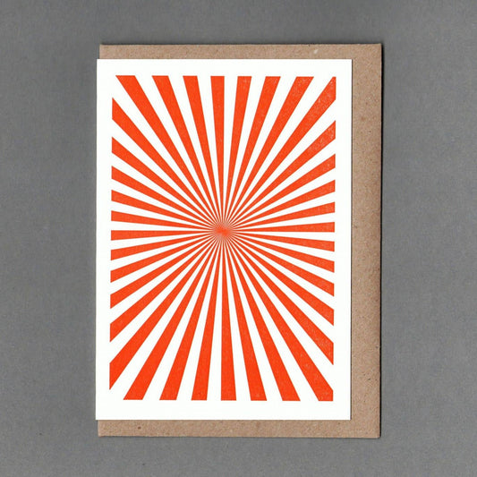 Starburst Illusion. Letterpress Greeting Card