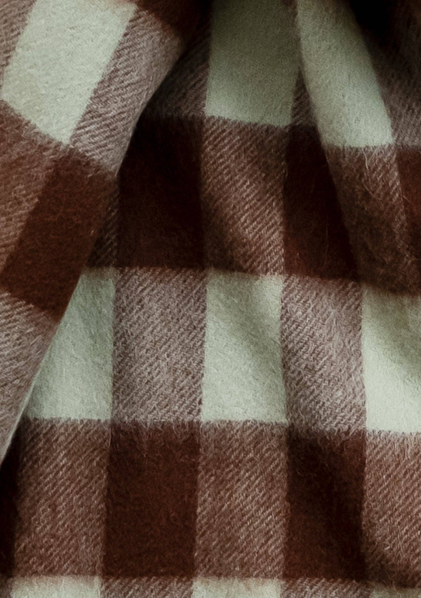 Lambswool Blanket Scarf in Green Gingham