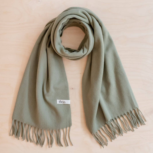Lambswool Blanket Scarf in Olive