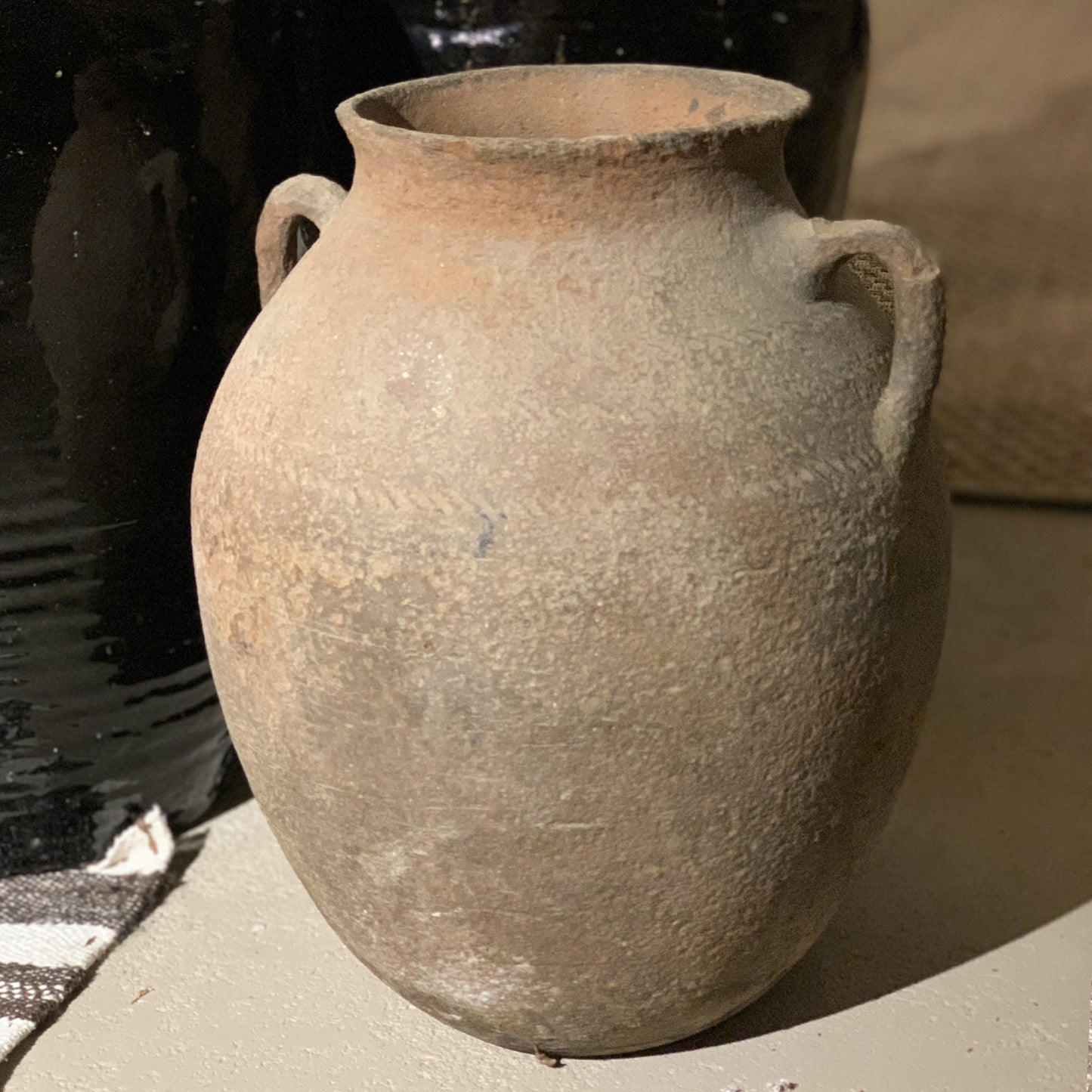 Large Vintage Handled Ceramic Pot