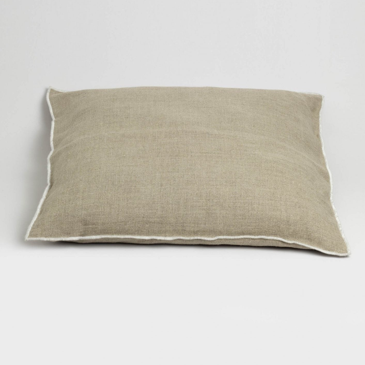 Contrast Piped Linen Cushion